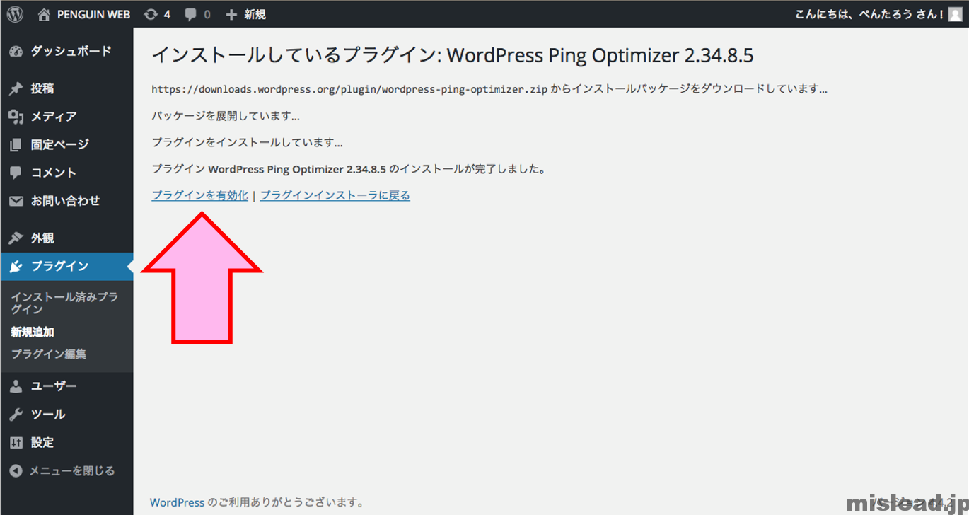 WordPress Ping Optimizerのインストール